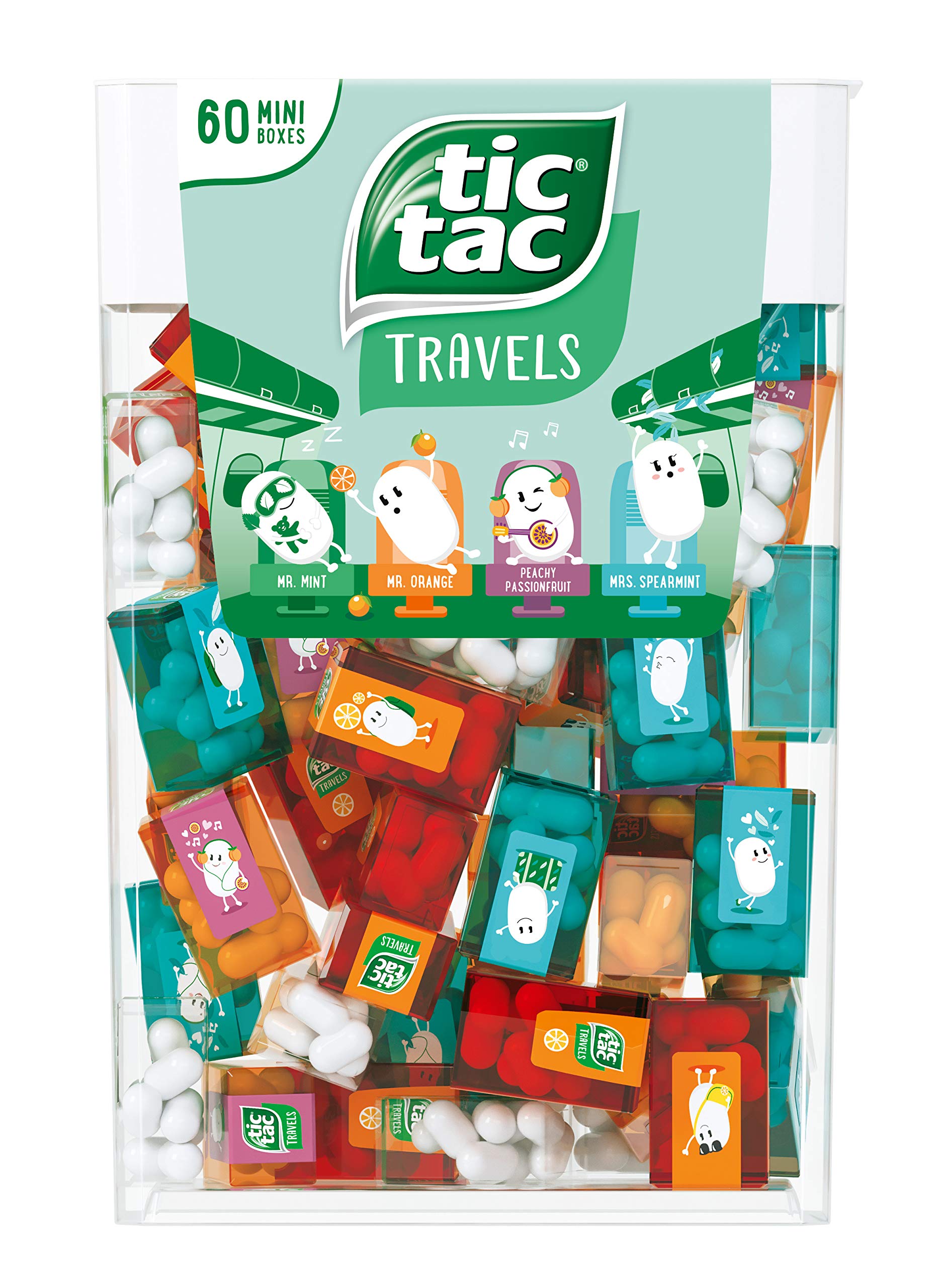 Tic tac box (Menthe/Orange/Pêche & Fruit de la passion/Menthe fraîche) La boite  € 8,50