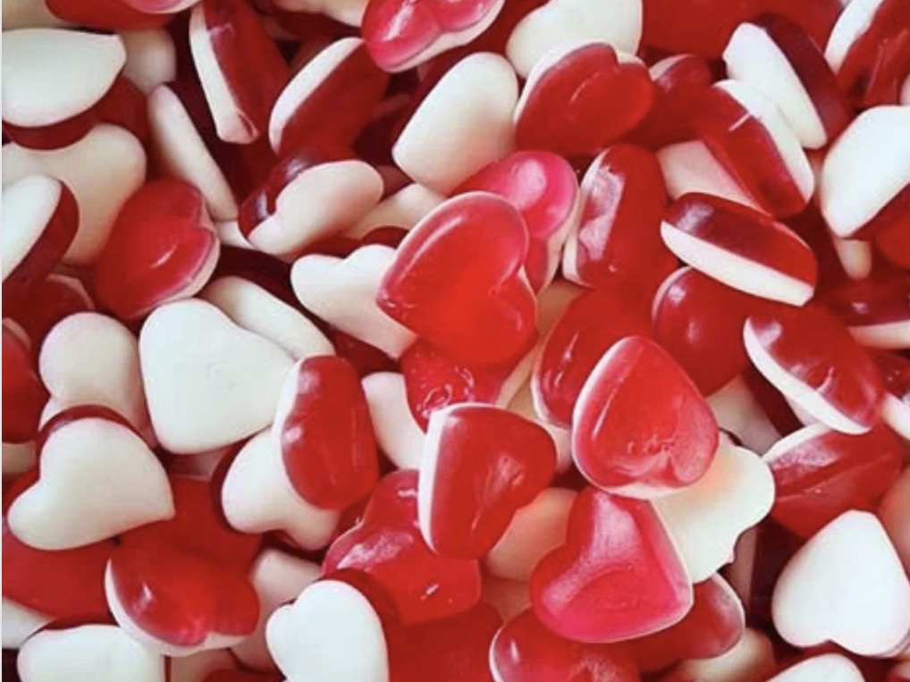 Petit cœur fraise 100g  € 1,60
