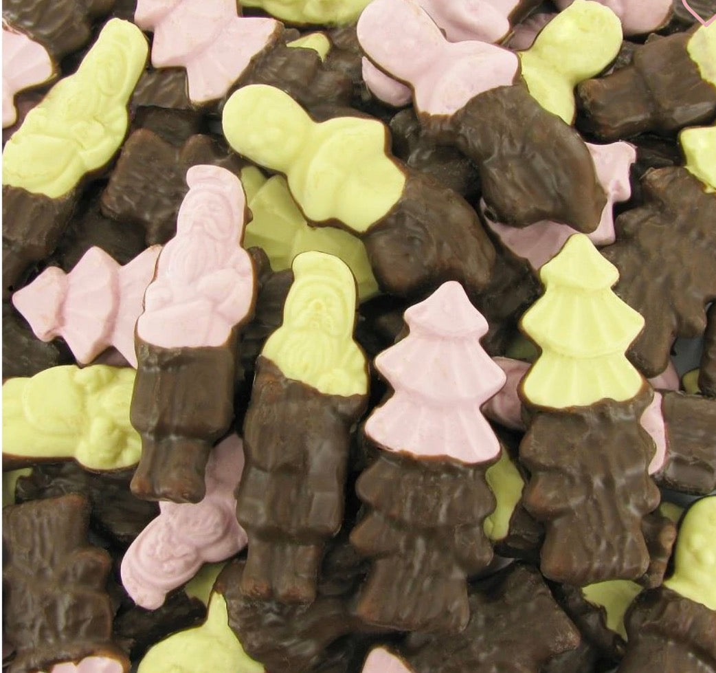 Guimauves Noël mi-enrobées chocolat lait 4u € 3,69