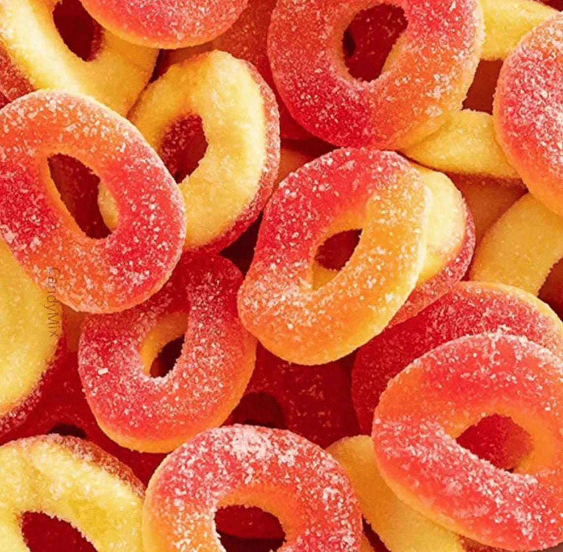 Anneaux Pêche sucrés 100g  € 1,40
