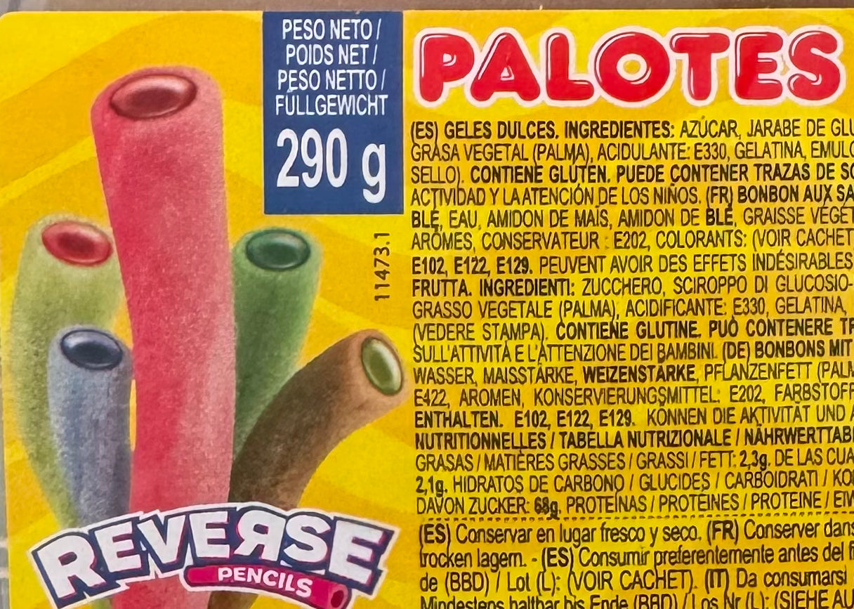 Tube Palote lisse Damel pomme 🍏/coca/fraise 🍓/framboise au yaourt 5u € 1,50