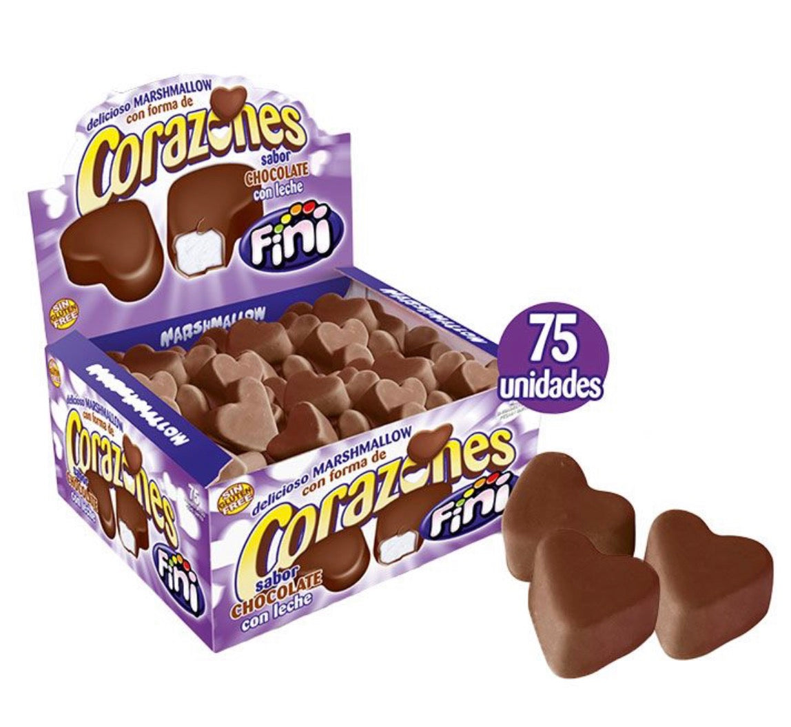 Coeur guimauve enrobé chocolat lait 5u € 1,80