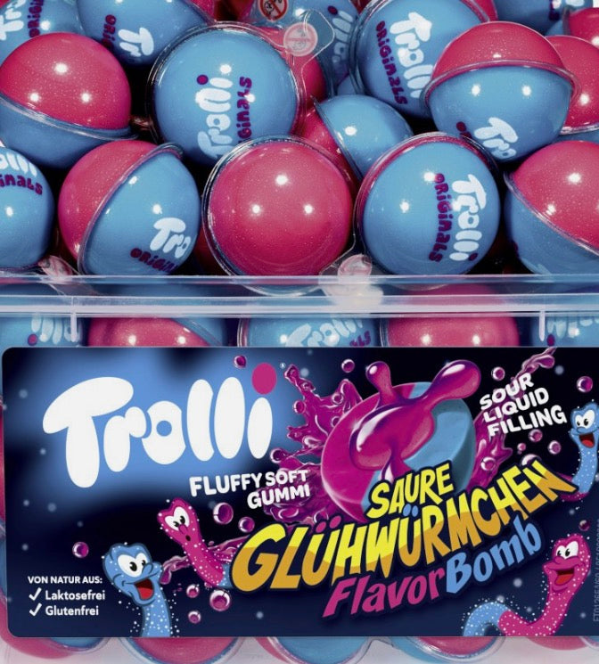 Trolli Flavor boule Sour Glowworms acide 1u € 0,80