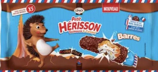 Barre Hérisson crunchy caramel Guimauve chocolat 1u € 1,50