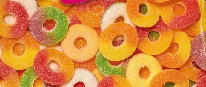 Anneaux tropical sucrés 100g  € 1,10