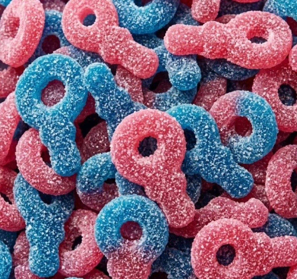 Tetine sucrée rouge/bleu Burmar 100g € 2,20