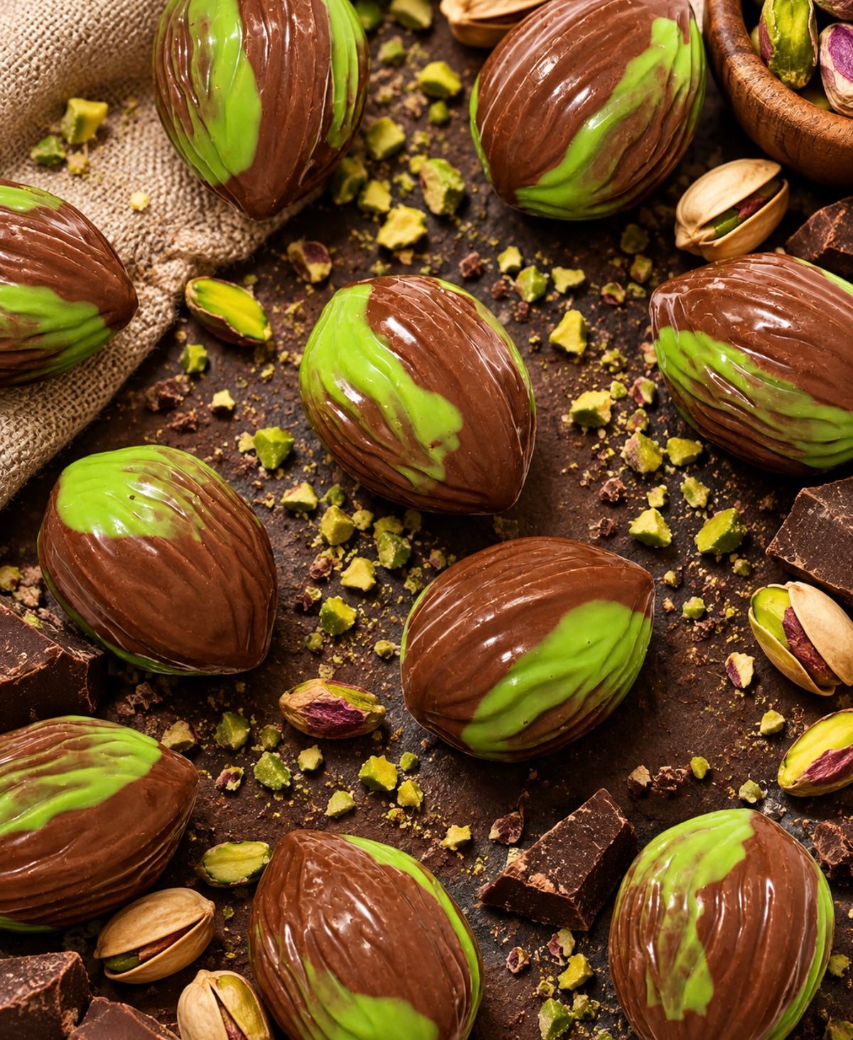 Noix chocolat Belge de luxe  pistache 4u € 3,69