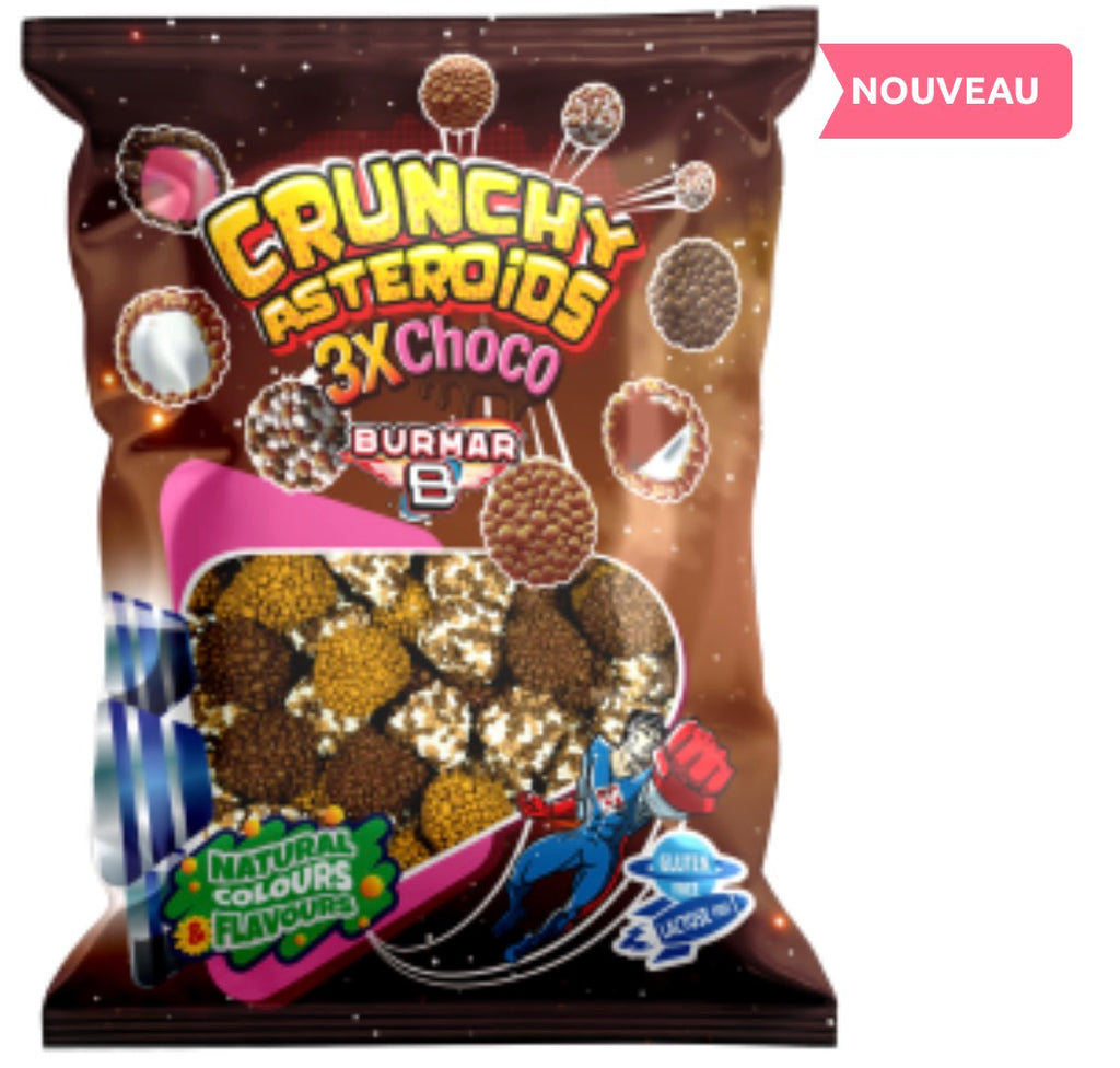 Crunchy astéroïde gourmand aux 3 chocolats 100g € 2,10