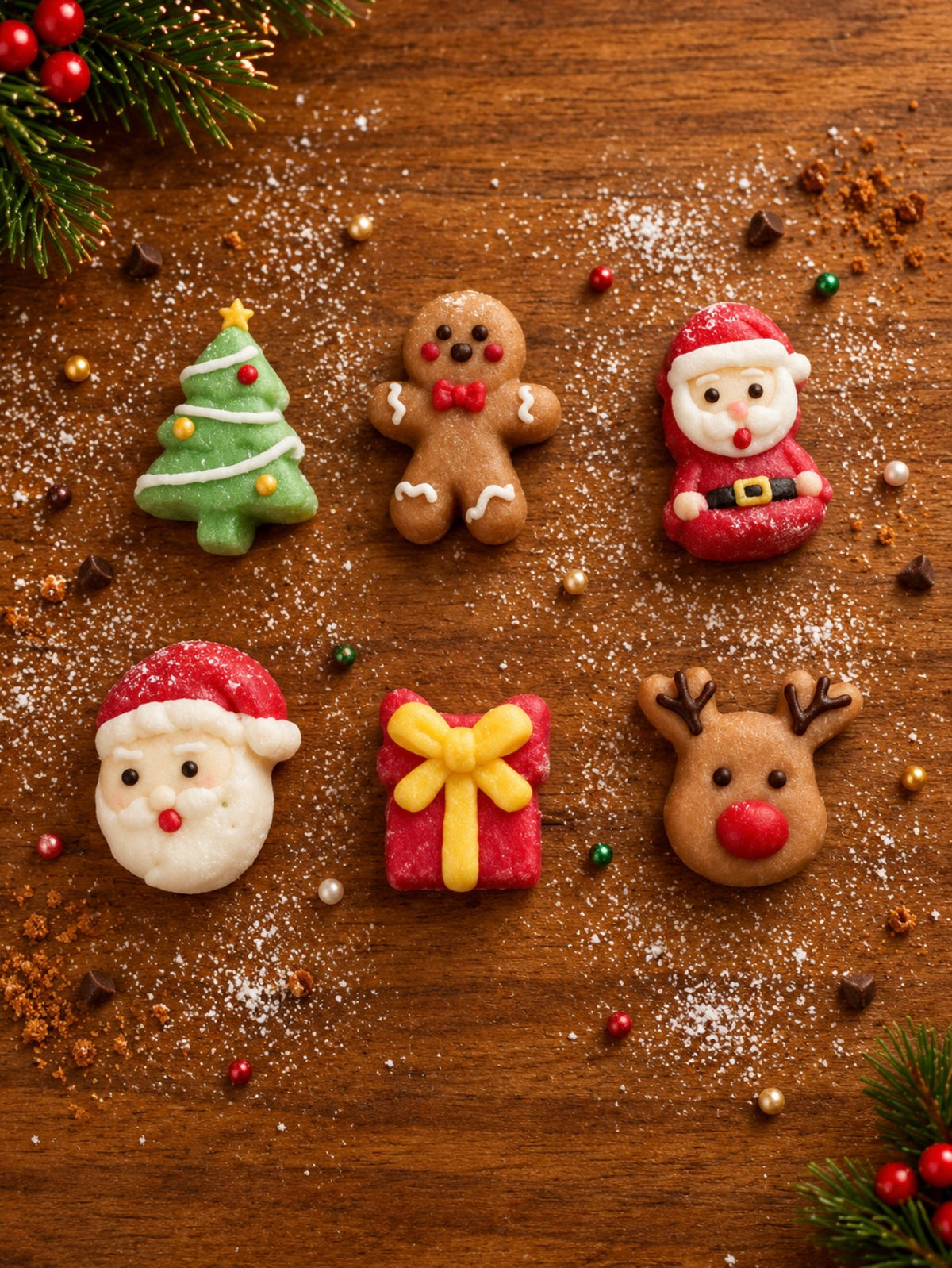 Sujets de Noël en sucre 6u € 1,40