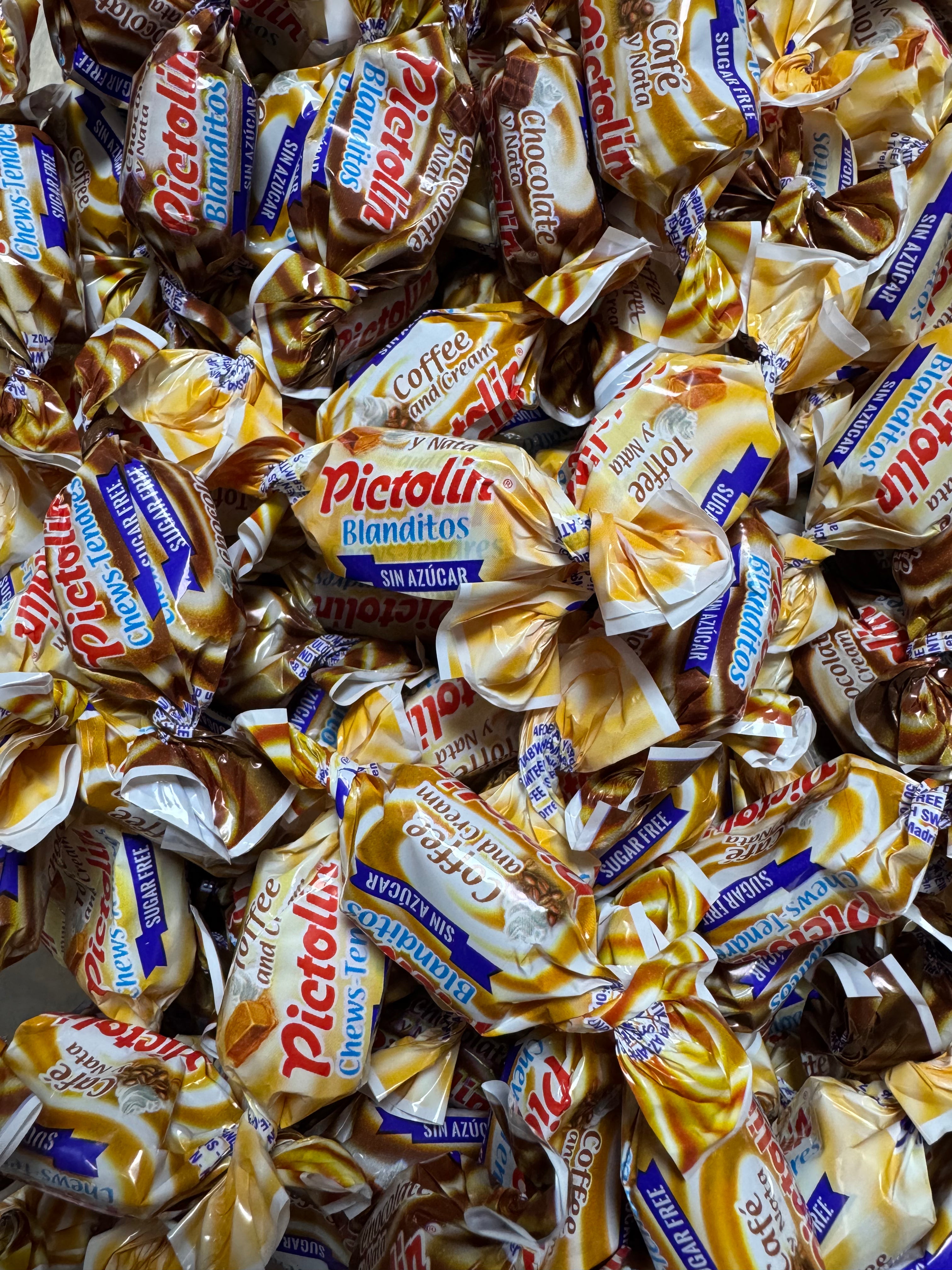 Bonbons pictolin sans sucre au café, chocolat, caramel 100g   € 2,20