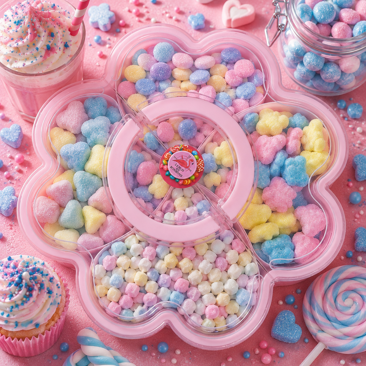 Plateau bonbon esprit rose 1u € 32,50